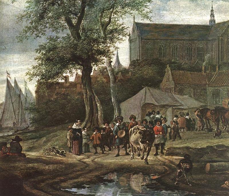 RUYSDAEL, Salomon van Tavern with May Tree (detail) af oil painting image